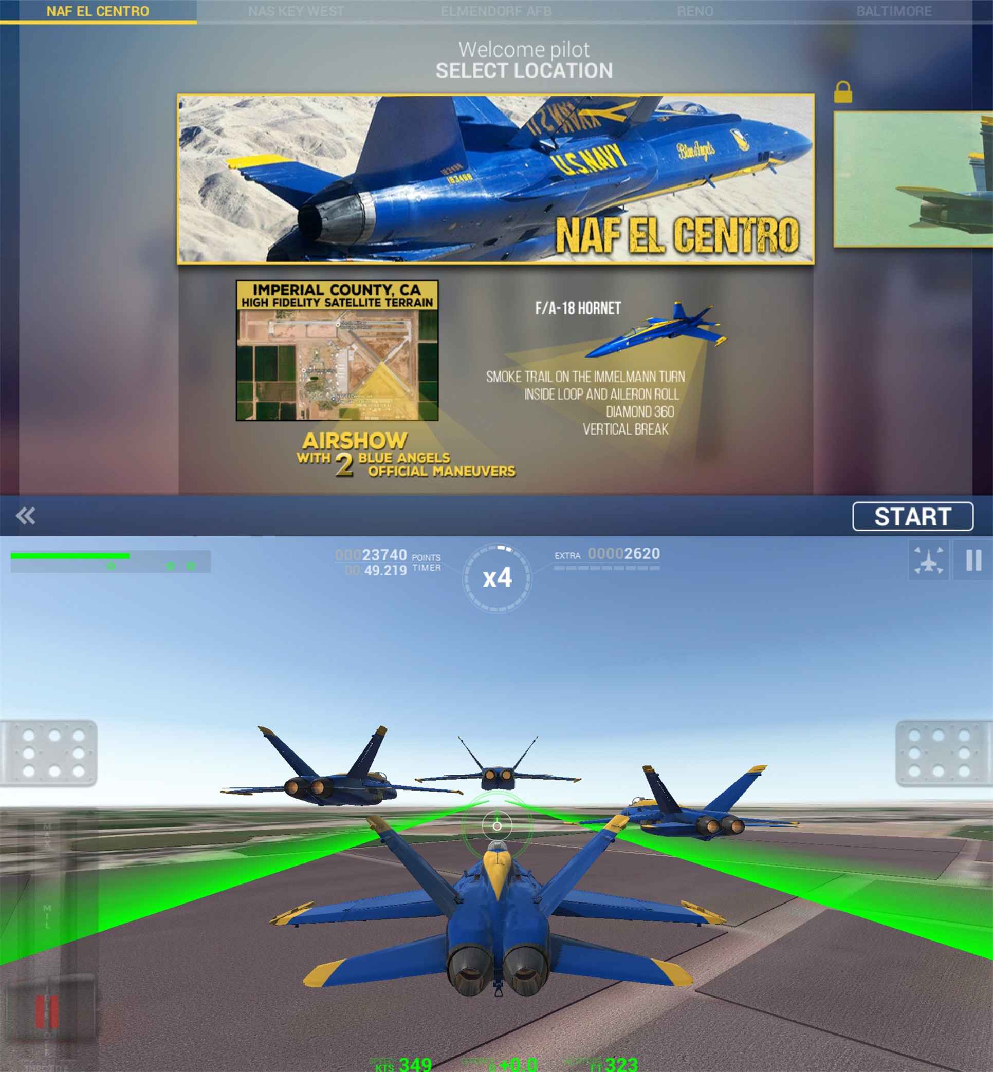 蓝色天使特技飞行 真实模拟各种飞行特技